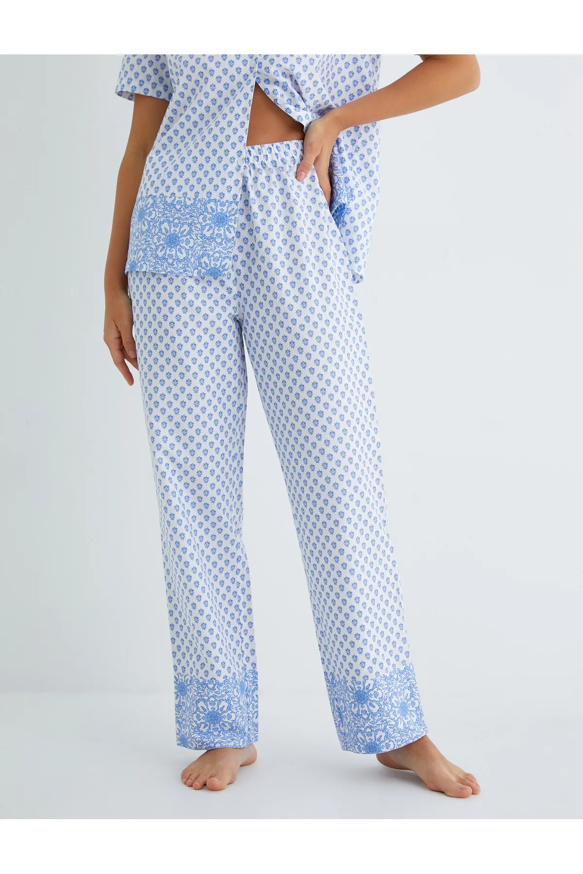Koton  Pyjamahose aus Baumwolle mit geradem Bein und elastischem Bund