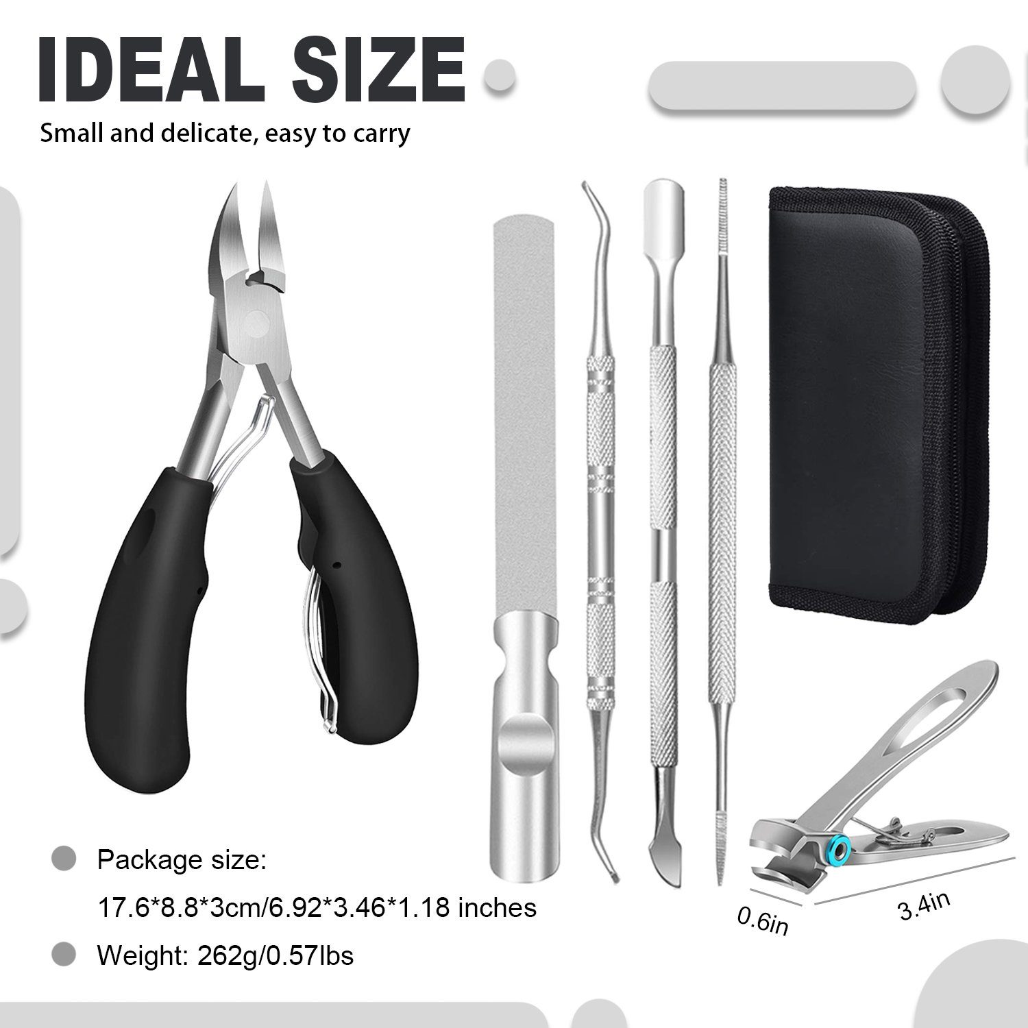 SOEKAVIA Nagelknipser-Set, Super scharf Nagelzange für Dicken & Eingewachsenen Harten Fußnägel, Profi Fußnagel Nagelknipser, Nagelfeile und Weicher Griff Nagelschere Set
