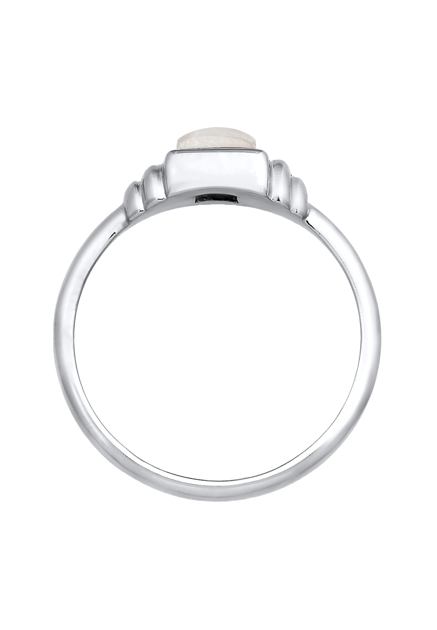 Anello quadrato vintage da donna Elli PREMIUM con pietra di luna in argento sterling 925 placcato oro