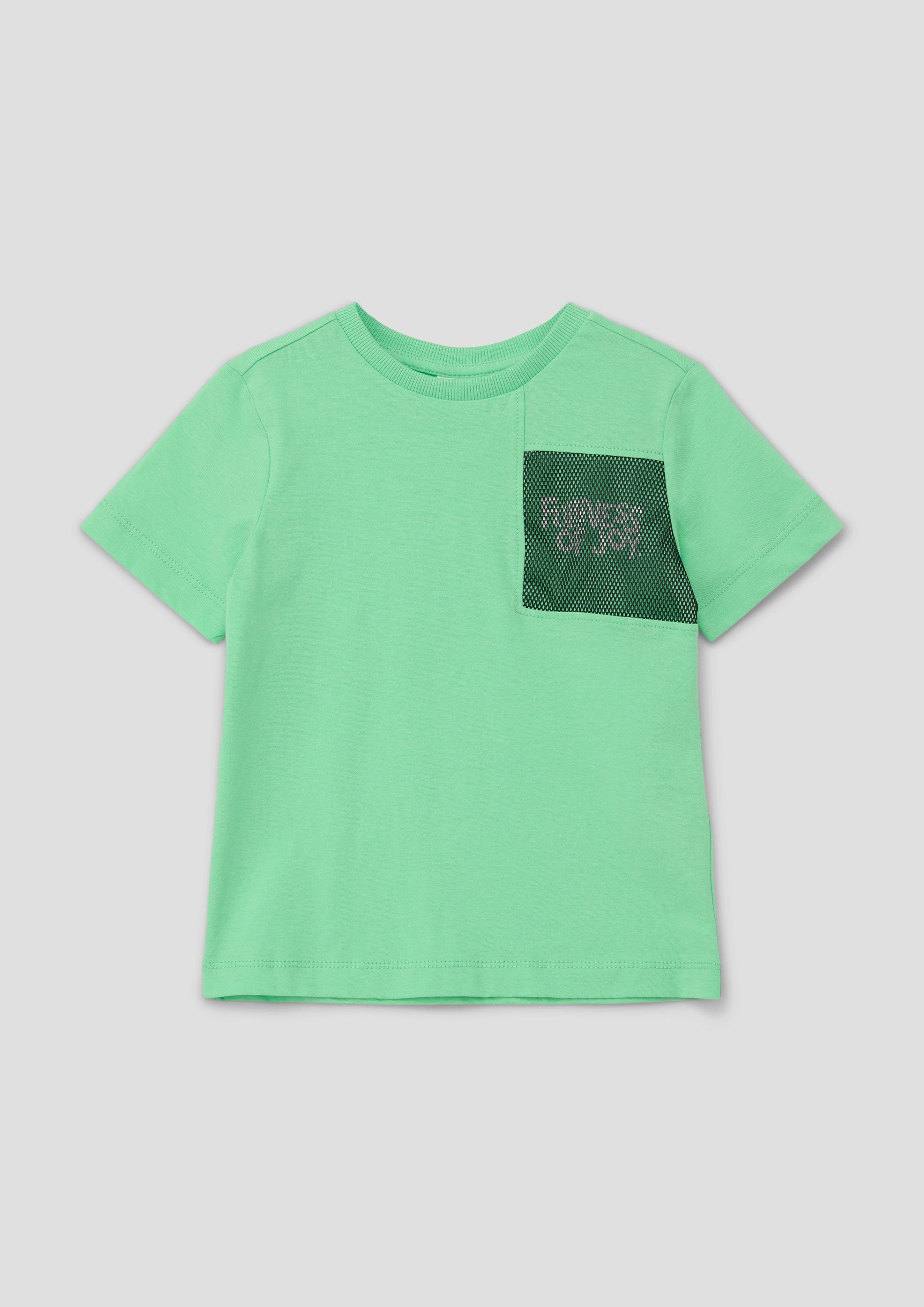 T-Shirt mit Mesh-Applikation  2143097-7303
