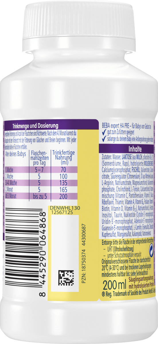Anfangsmilch Expert HA Pre trinkfertig von Geburt an, 200 ml