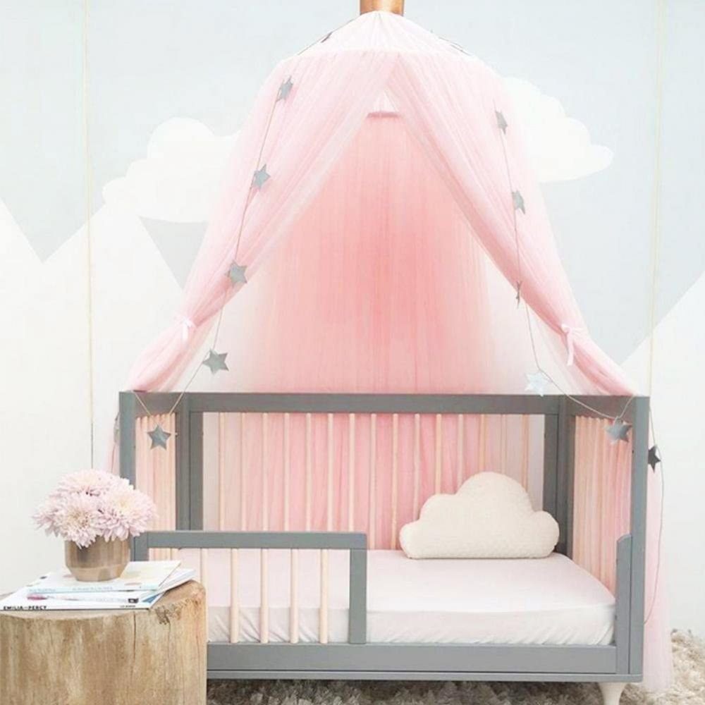Zeaicos Moskitonetz Chiffon Betthimmel, Kinderzimmer Insektenschutz Baldachin Deko