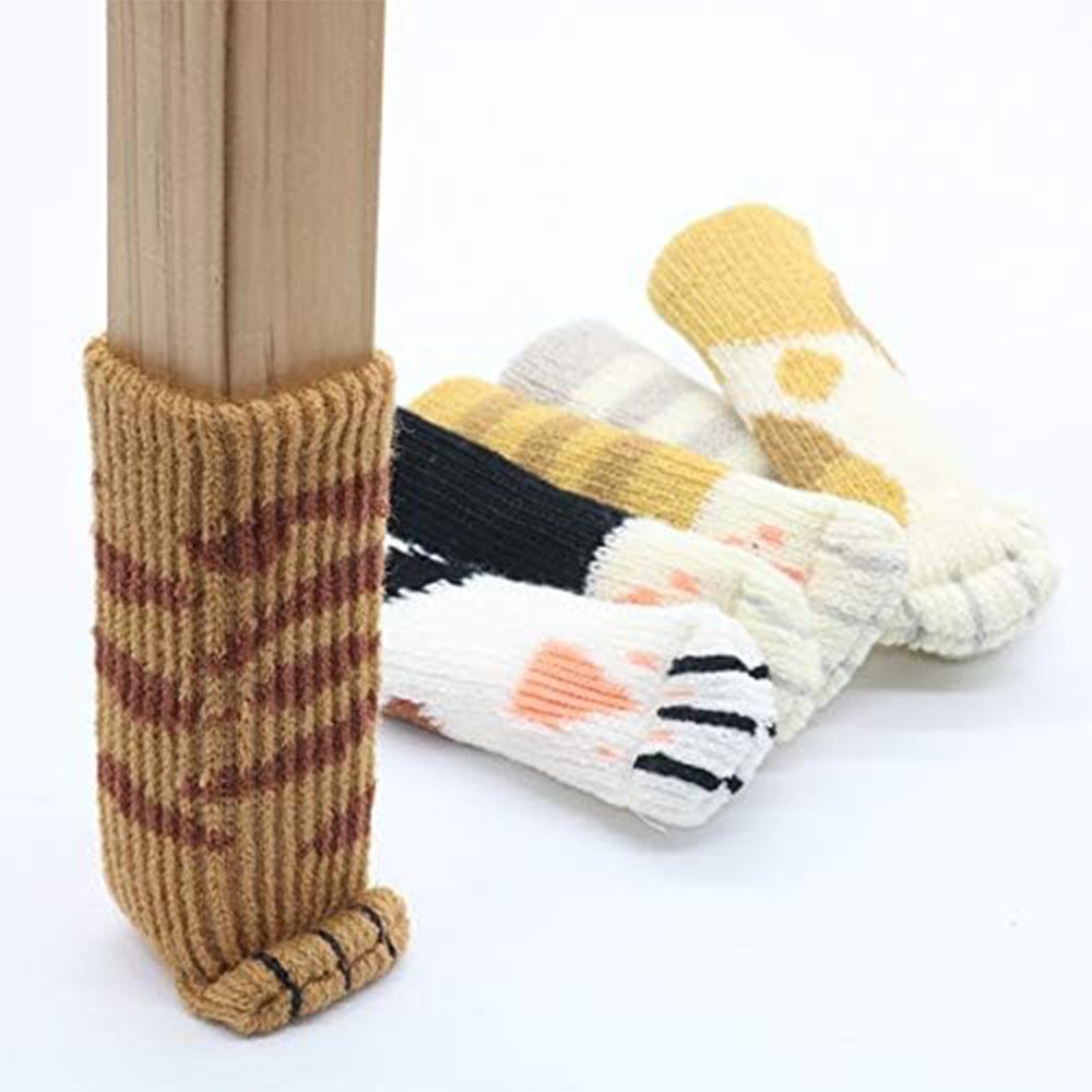 KINOMI Stuhlsocke 24 Socken für Stühle Möbel Zubehör Katzenpfoten, (Set, 24 St), Katzenpfoten Süß Anti-Rutsch Stuhlbeinsocke Bodenschutz (6 Sätze)