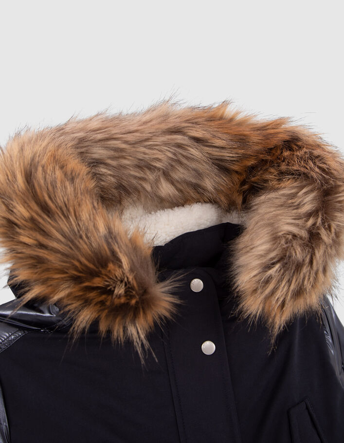 Parka 2-en-1 marine et doudoune imprimé étoiles fille