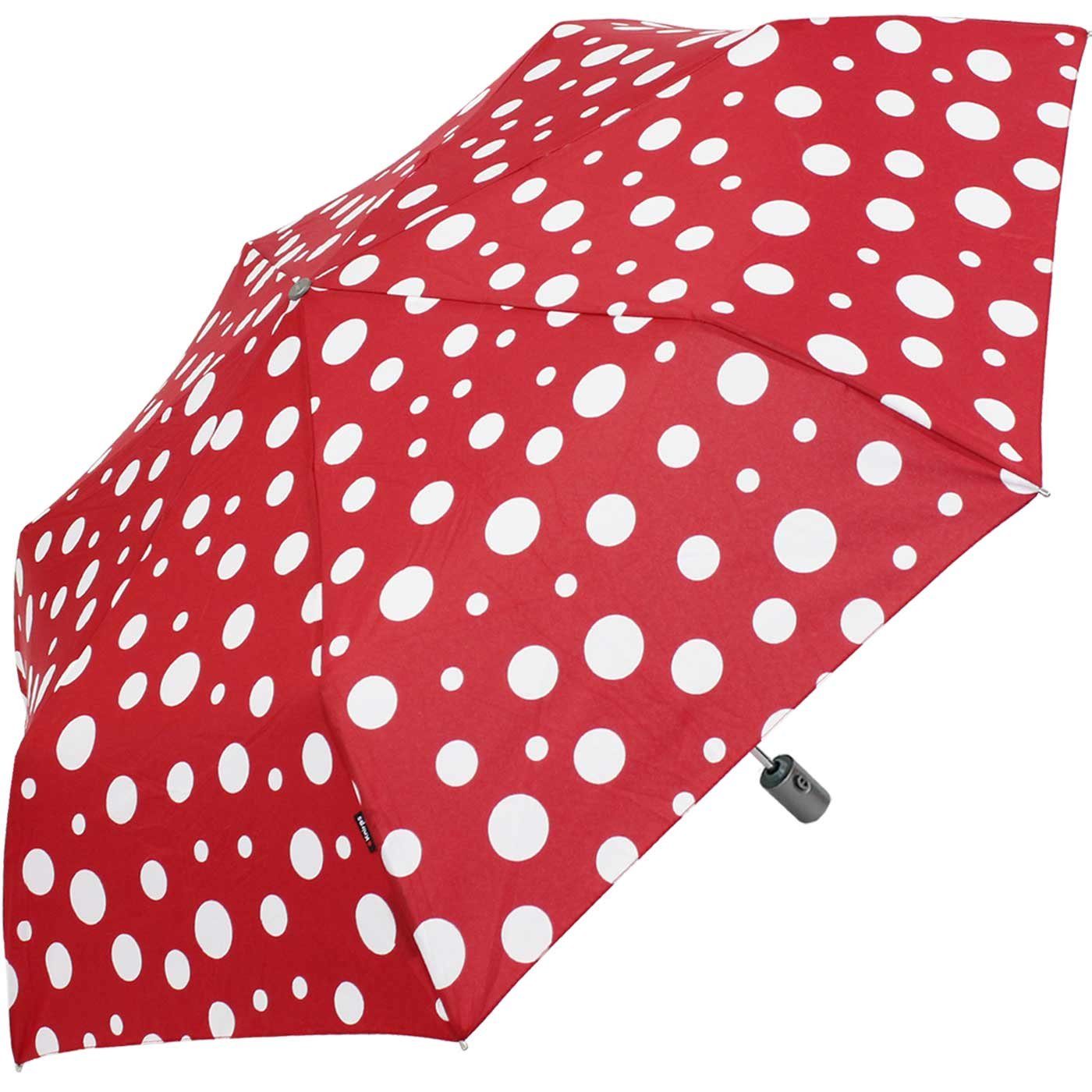 Knirps® Taschenregenschirm Slim Duomatic mit Auf-Zu-Automatik - Dots, immer mit dabei, passt in jede Tasche