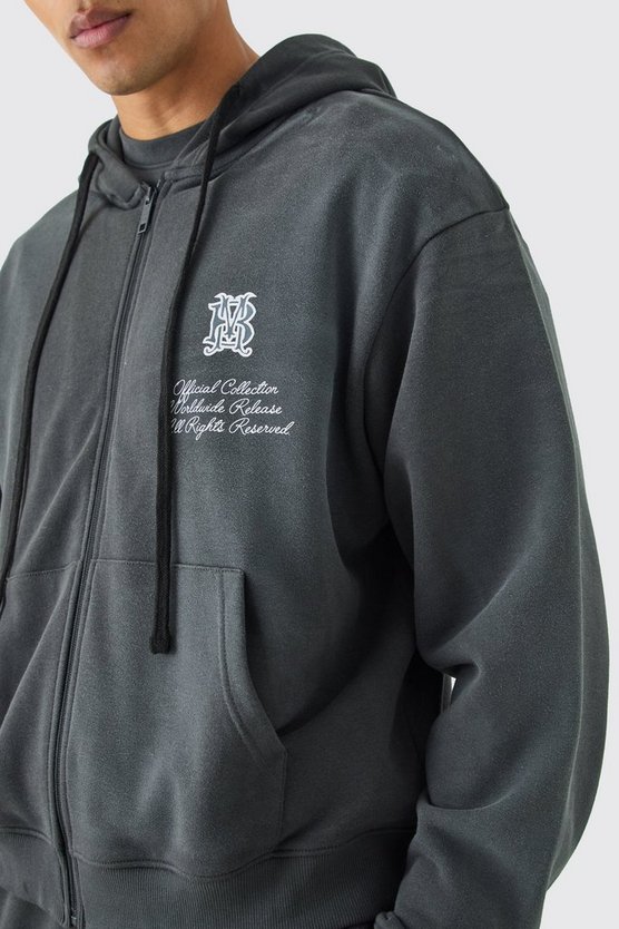 Kastiger Oversize Hoodie mit Dark Tropics Print
