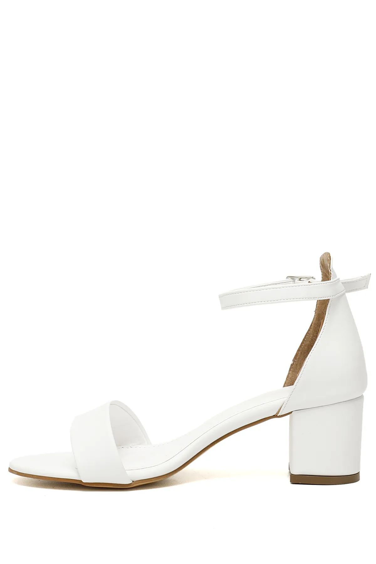 GÖNDERİ(R)  Weiße Riemchensandalen für Damen mit dicken Absätzen 37101