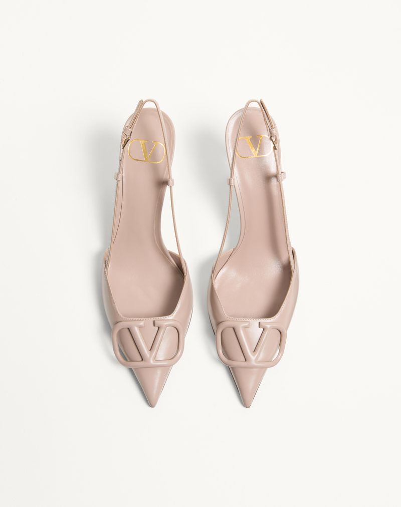 VLogo Signature Slingback Decote em pele de bezerro 80 mm