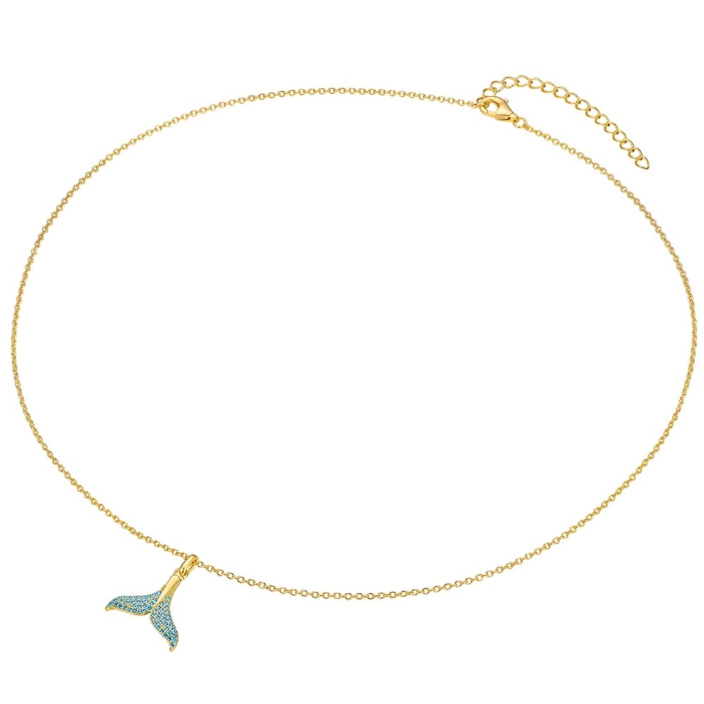 Rafaela Donata Chaîne Ailette Argent sterling Oxyde de zirconium (CZ) en Or jaune collier