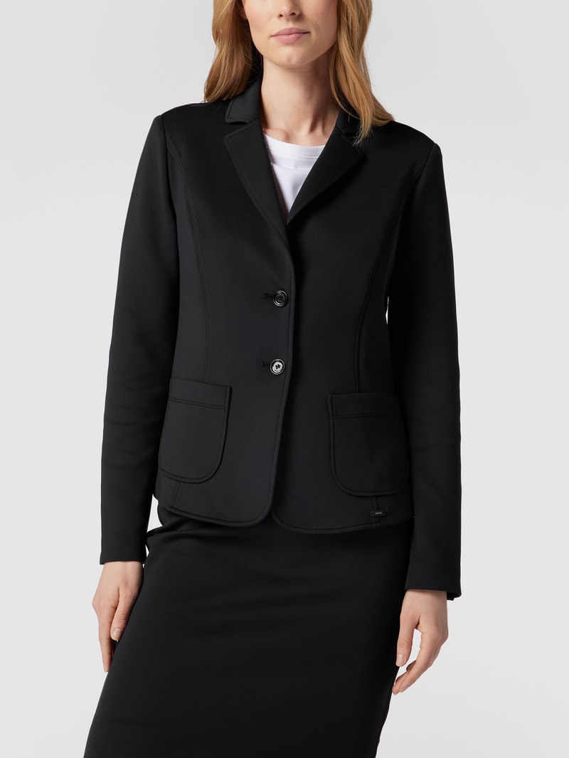 Blazer mit Reverskragen in schwarz
