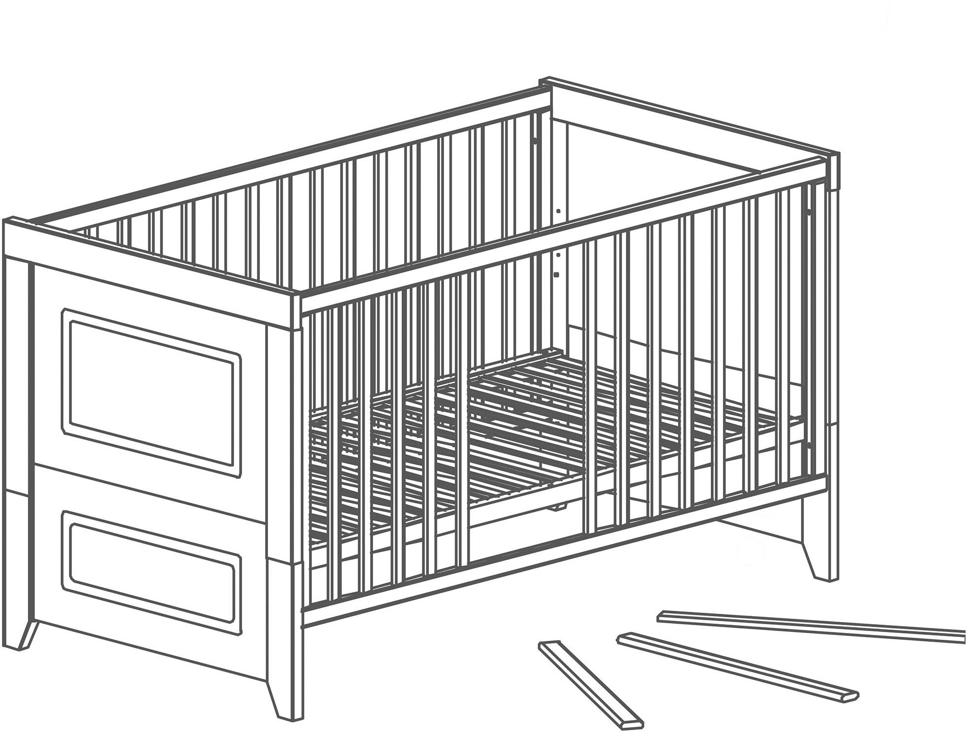 roba® Babyzimmer-Komplettset Felicia, (Set, 3-St., Kinderbett, Wickelkommode, Kleiderschrank), mit Kinderbett, Schrank und Wickelkommode