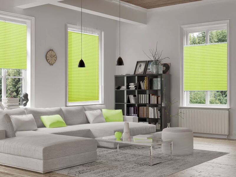 Casa Pura Plissee Magic Polyester, lackiertes Aluminium Hellgrün 1000 x 2000 mm