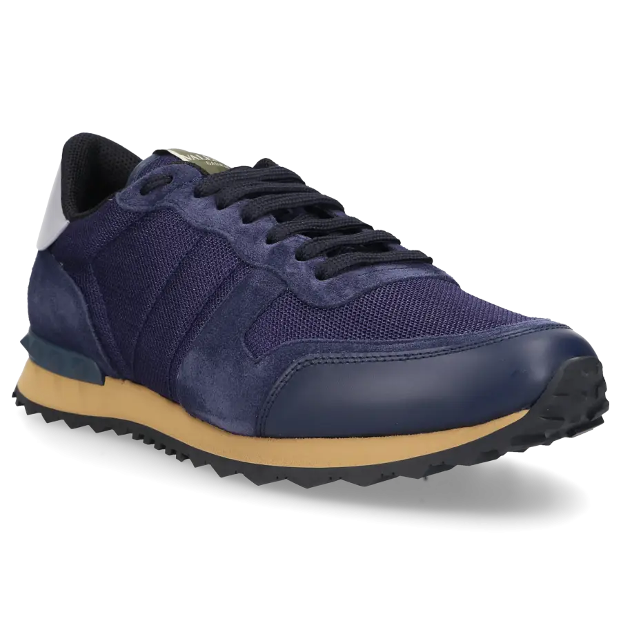 Valentino Garavani - Sneaker low ROCKRUNNER Veloursleder Textil - blau