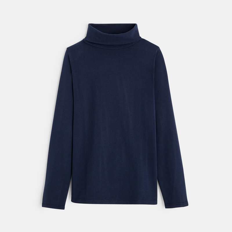 T-shirt col roulé manches longues bleu garçon
