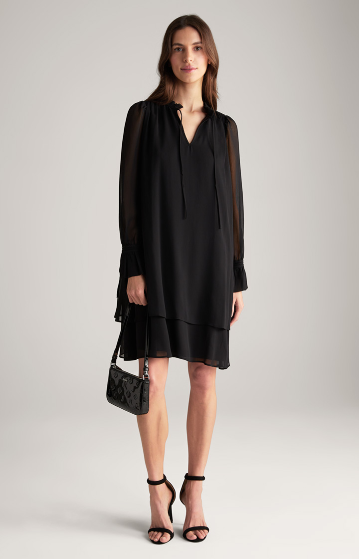 Chiffon-Kleid in Schwarz
