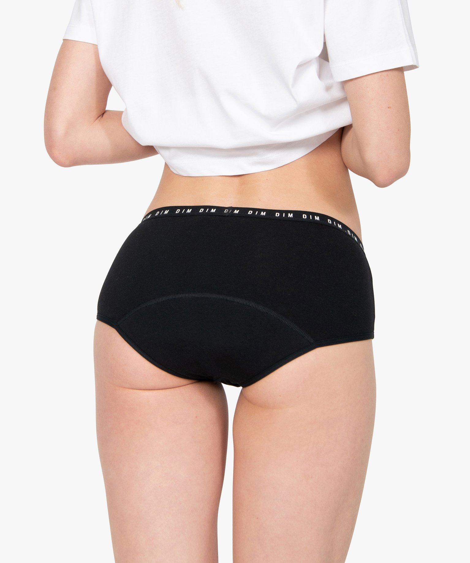Shorty menstruel lavable pour flux abondant - Dim Protect noir | GEMO