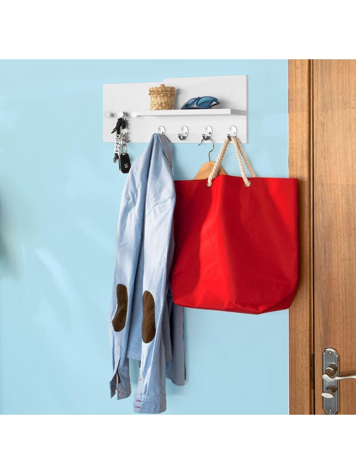 SoBuy Wandgarderobe in Weiß - (B)50 x (T)21cm günstig kaufen onesize