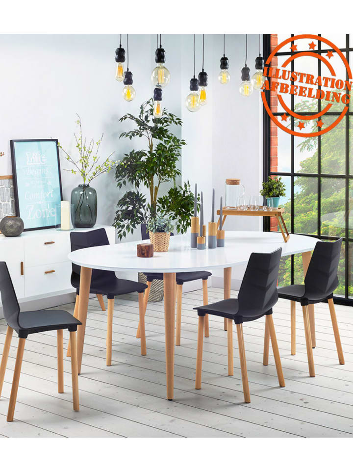 KADIMA DESIGN Runder Ausziehbarer Esstisch | Wohnzimmertisch in Weiß Buche günstig kaufen onesize