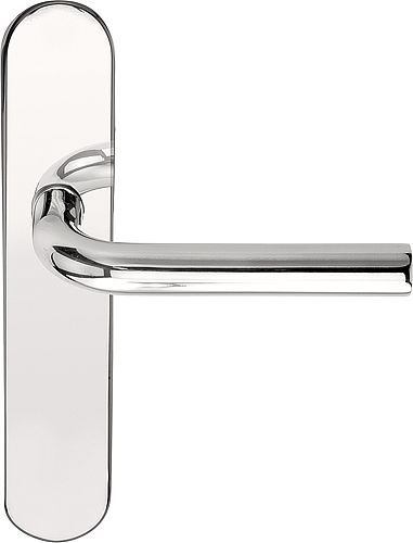 Mâner de ușă Formani 1501D244IPXX0F BASICS LB3-19P13SFC, cu arc, pe placă spate, jaluzător, oțel inoxidabil lustruit