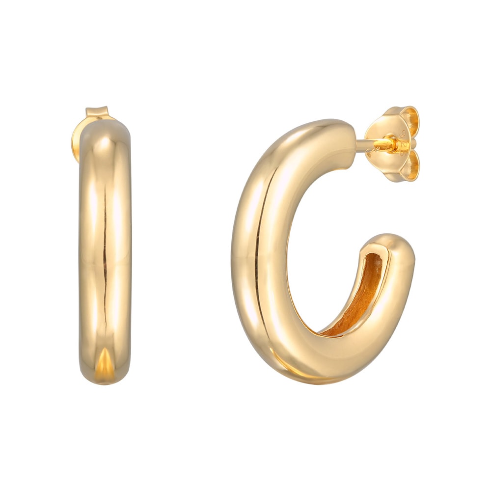 Elli Elli Boucles d'Oreilles Femmes créoles connecteur Basique en argent sterling 925 Boucles d'oreilles