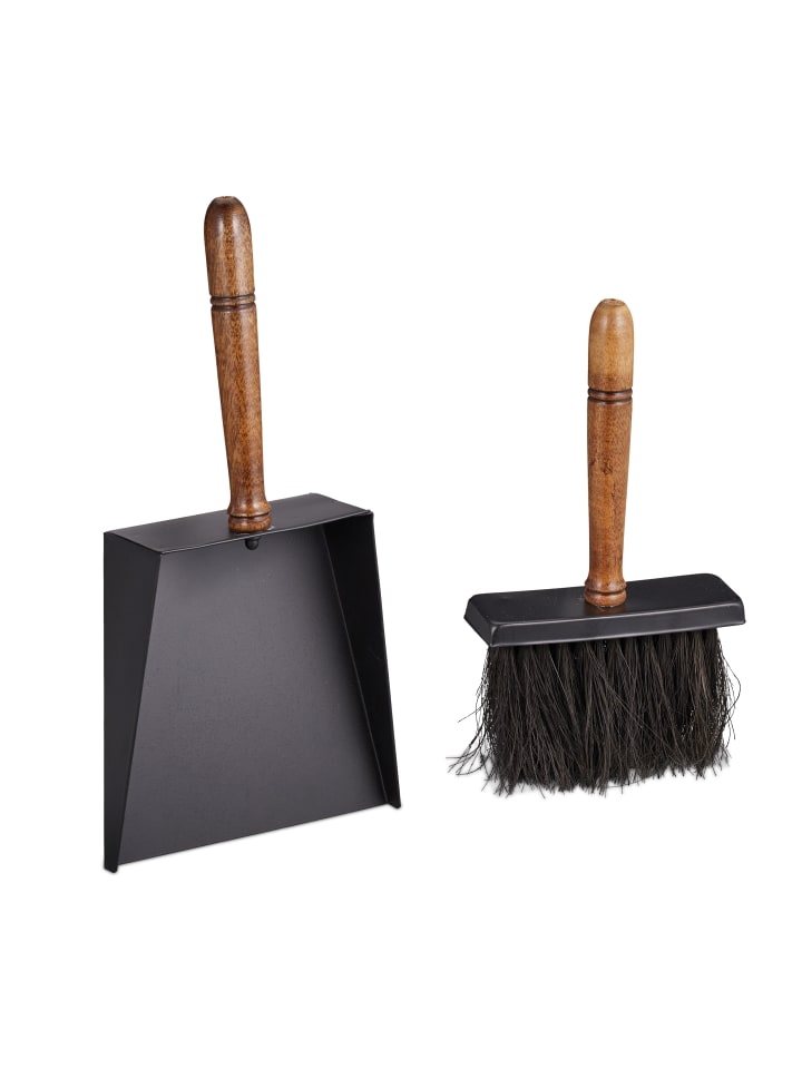 relaxdays Kehrgarnitur in Schwarz/ Braun günstig kaufen onesize