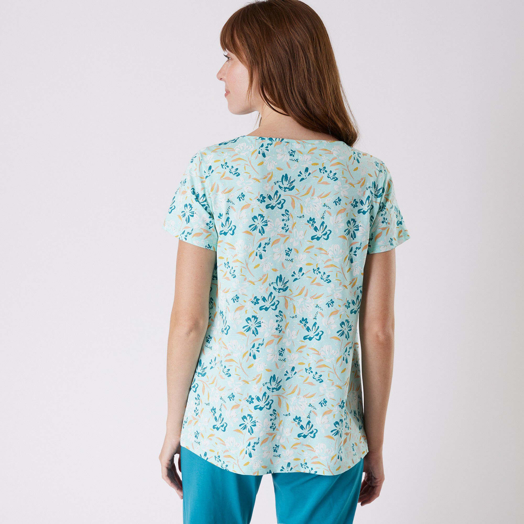 Tee-shirt pyjama manches courtes imprimé floral
