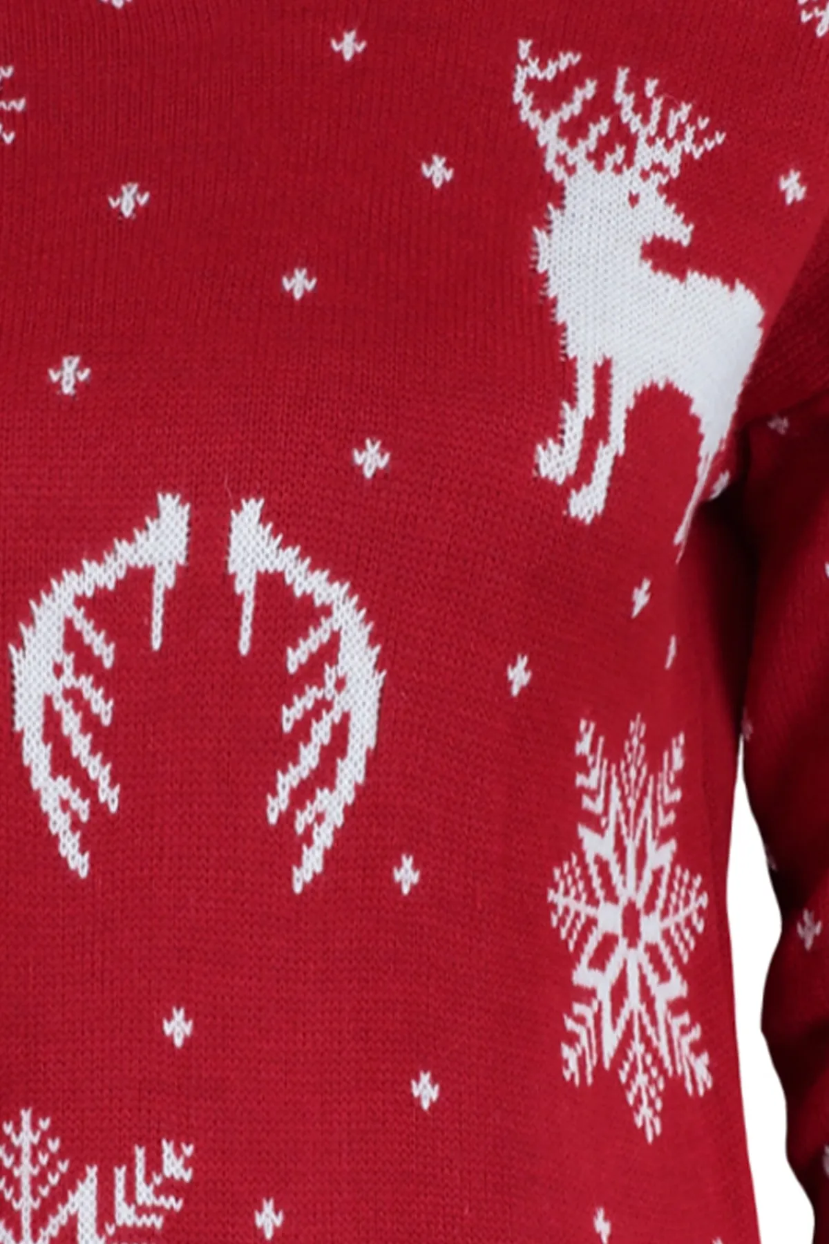 Trendyol Collection  Roter selbstgemusterter Strickpullover mit Rundhalsausschnitt TWOAW23KZ01591