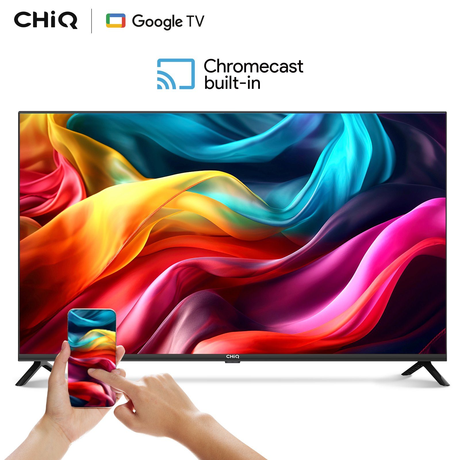CHiQ L40H7G LED-Fernseher (100,00 cm/40 Zoll, Full HD, Smart-TV, Google TV, Google Assistant,Chromecast,Youtube,Triple Tuner(DVB-T2/T/C/S2)