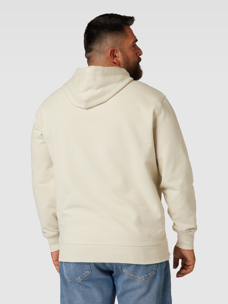 PLUS SIZE Hoodie mit Label-Patch Modell 'SIGNATURE' in beige