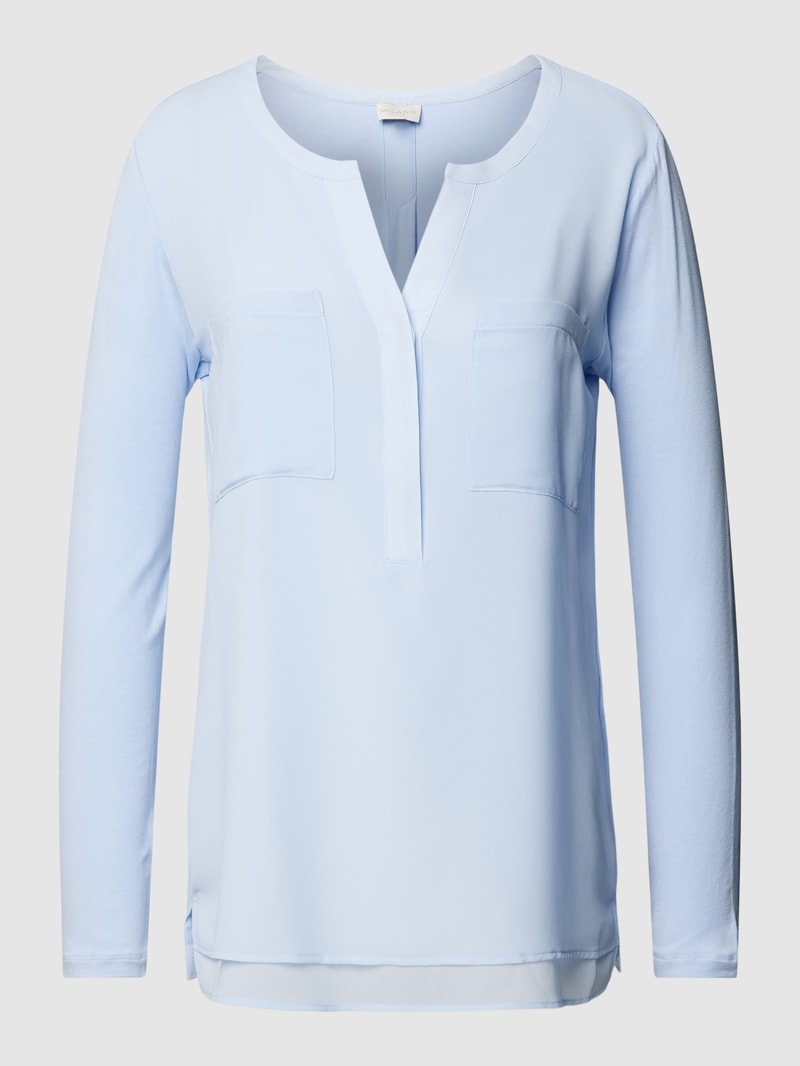 Bluse mit Brustleistentaschen in bleu