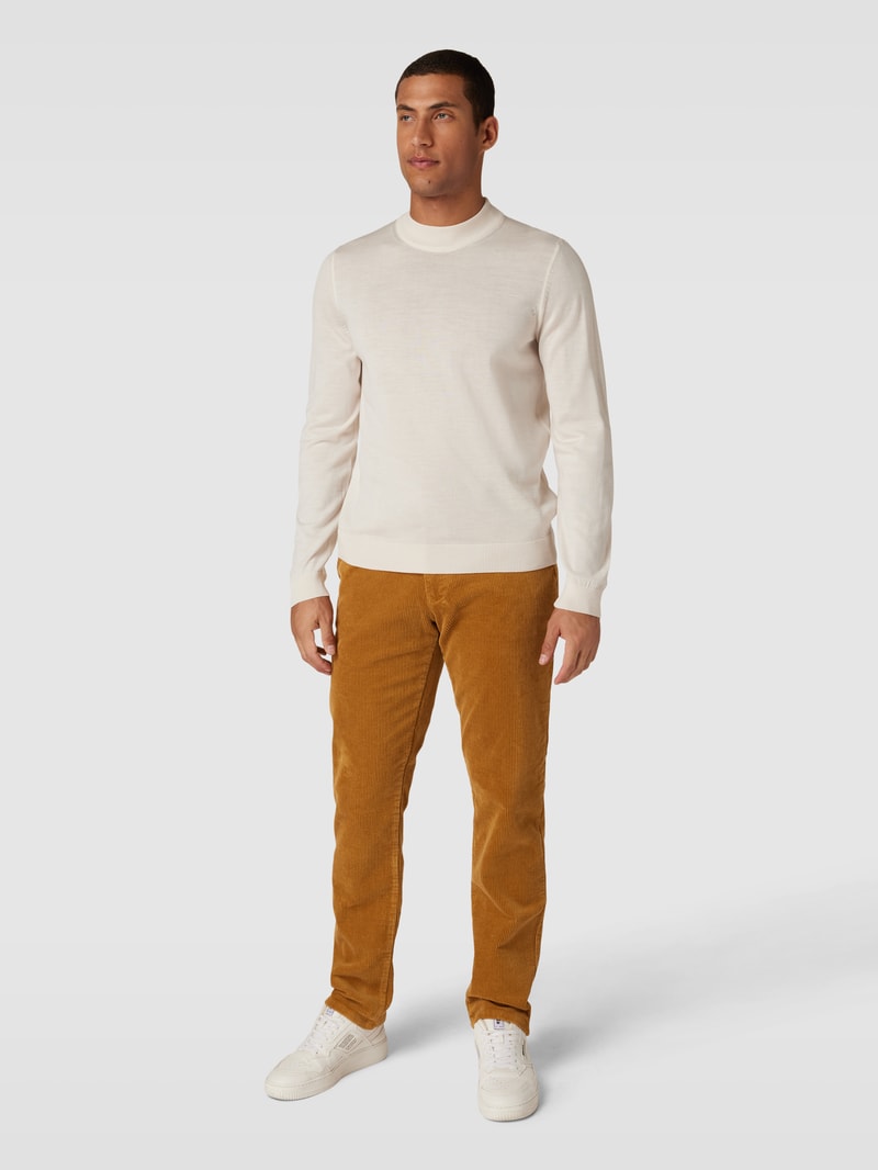 Cordhose mit Stretch-Anteil in dunkelgelb