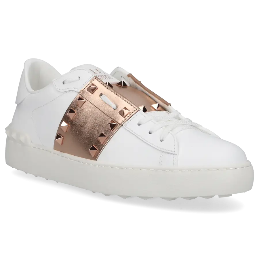 Valentino Garavani - Sneaker low ROCKSTUD UNTITLED Kalbsleder - weiß