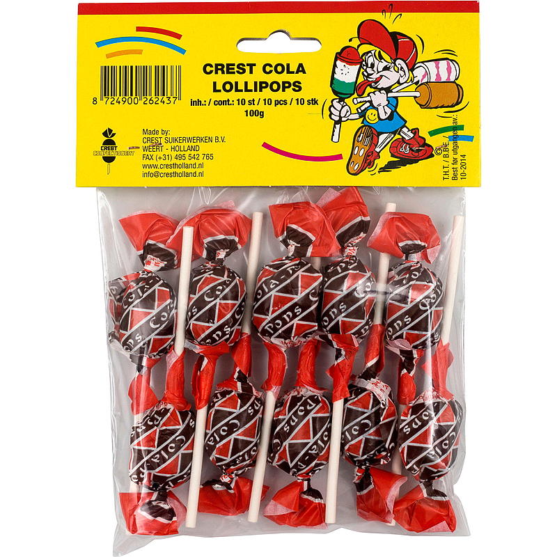 Cola lollipops 10-pk