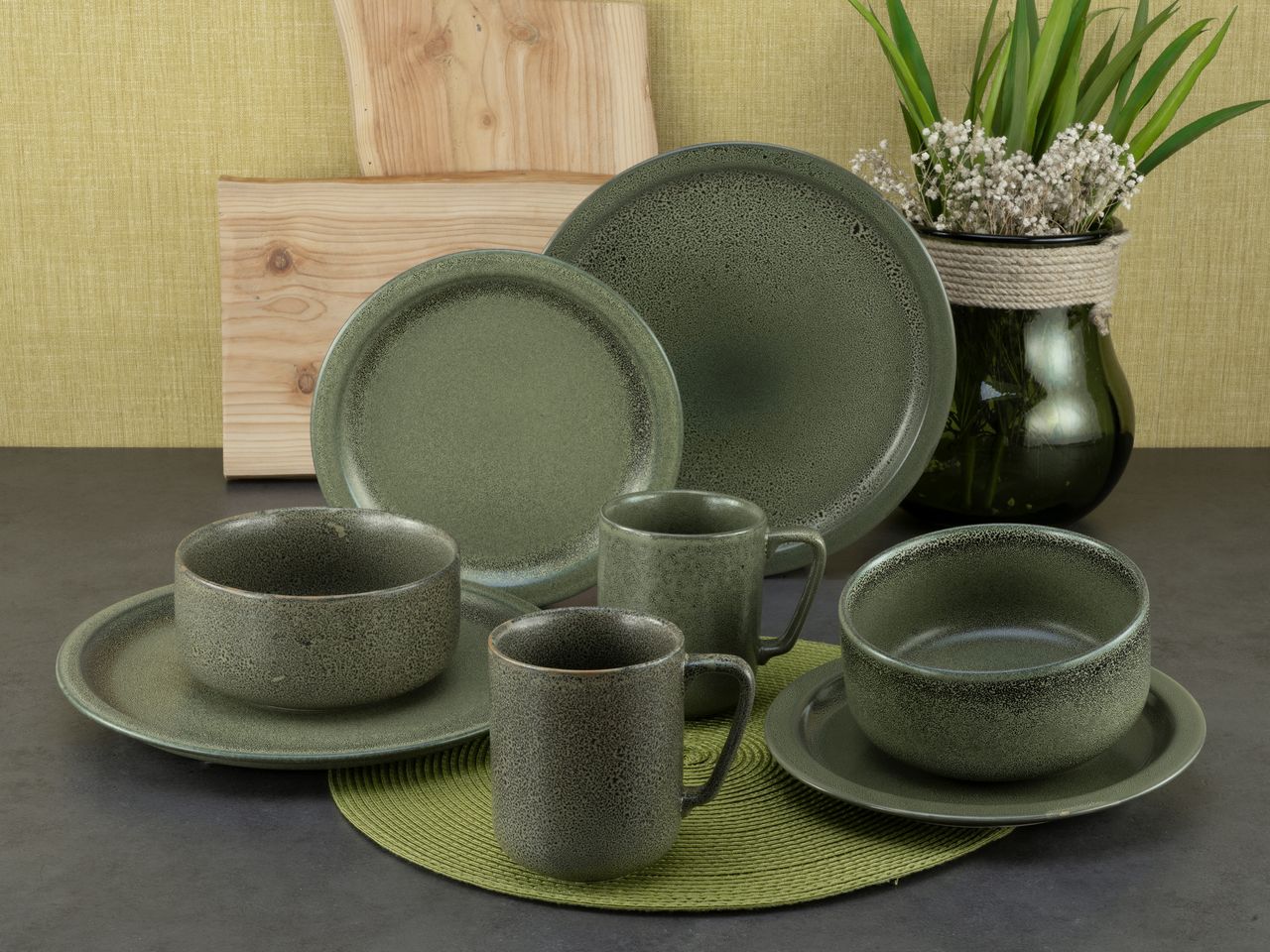 CreaTable Sylt dark green Kombiservice 8-tlg