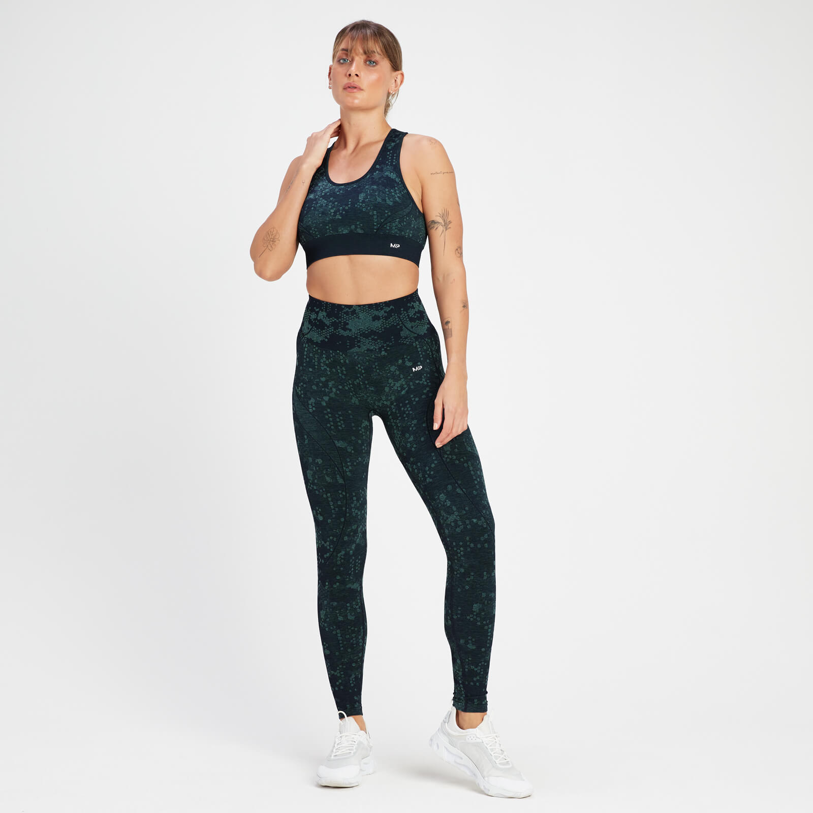 Brassière de sport à motif sans coutures MP Adapt pour femmes – Bleu marine foncé