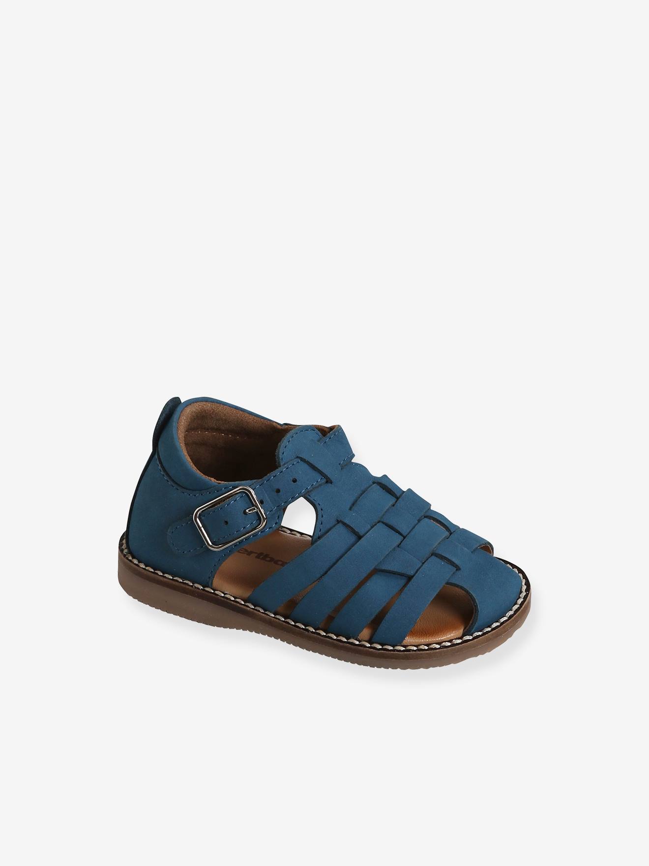 Sandales en cuir bébé mixte bout fermé camel