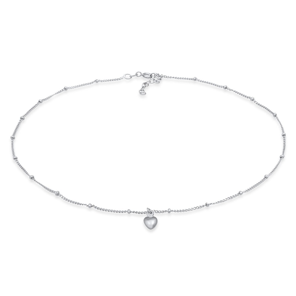 Elli Elli Collier Femmes Choker Coeur Amour Simple en Argent Sterling 925 collier