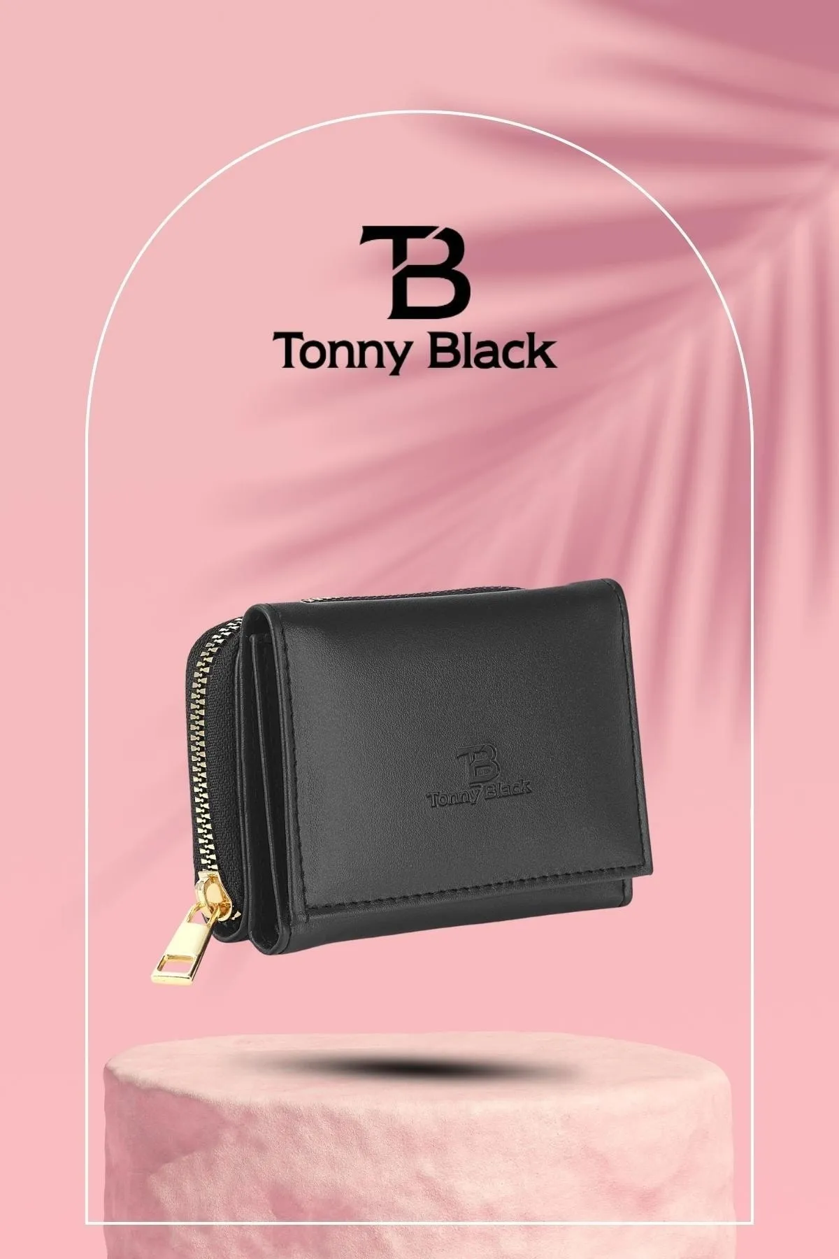 Tonny Black  Originelle Damen-Geldbörse mit mehreren Fächern, vielen Kartenfächern, Fächern für Münzen und Papiergeld aus Leder, stilvoller Kartenhalter-Geldbörse mit Reißverschluss