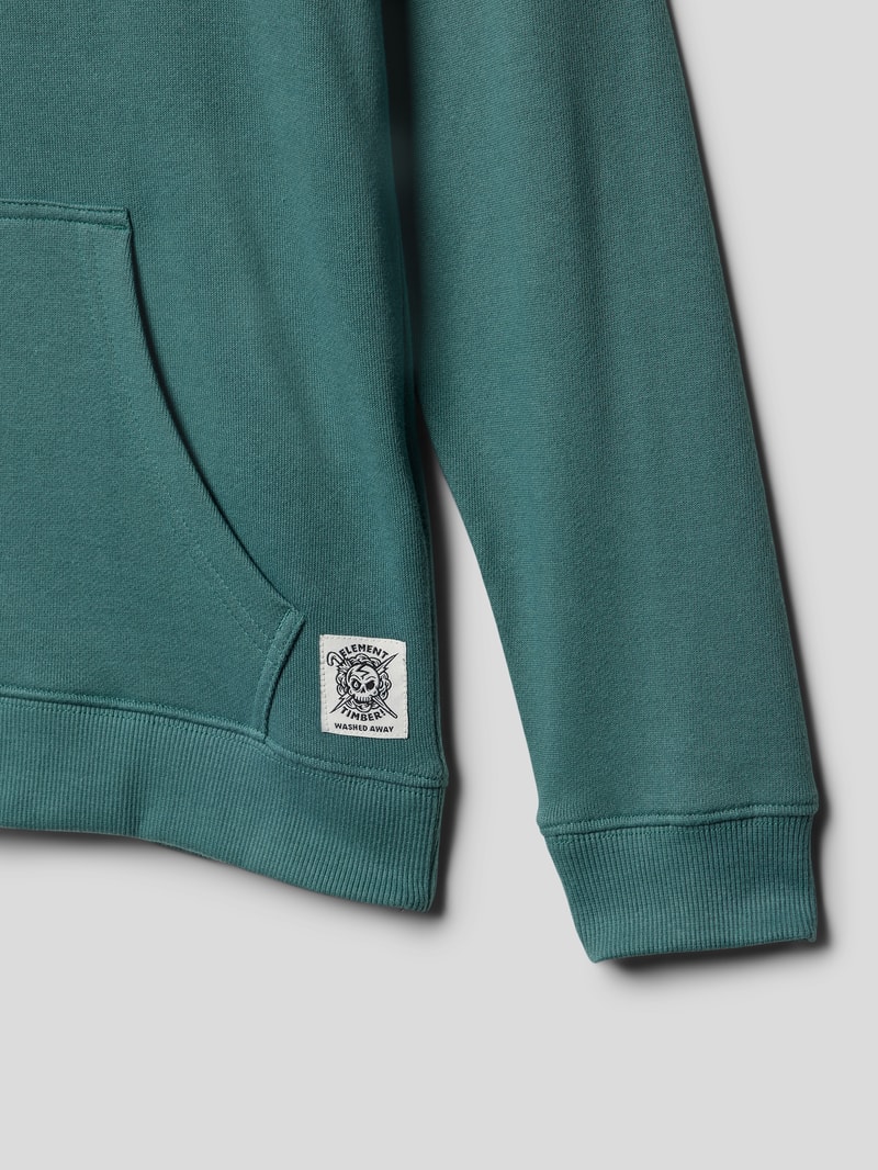 Hoodie mit Label-Print in petrol