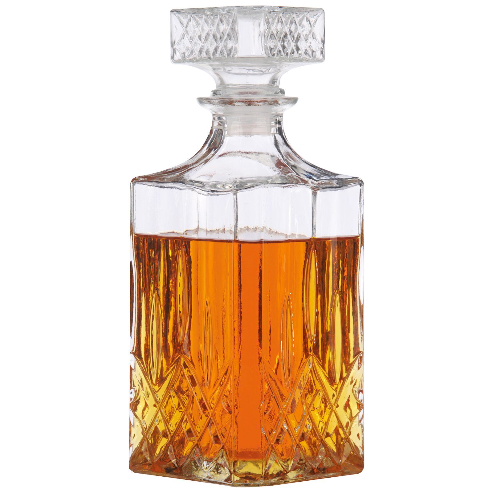 EDCO Dekanter Glaskaraffe 1L Whisky-Karaffe Likörkaraffe Karaffe Weindekanter, Weinkaraffe Cognac Wein Likör Whiskeykaraffe Weinkaraffe Alkohol