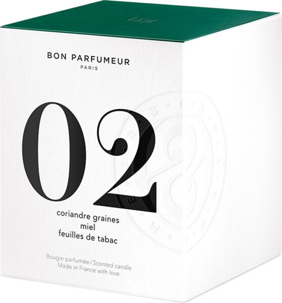 BON PARFUMEUR Home Line Candle 02 Seed Of Coriander, Honey, Tobacco Leaf Duftkerze