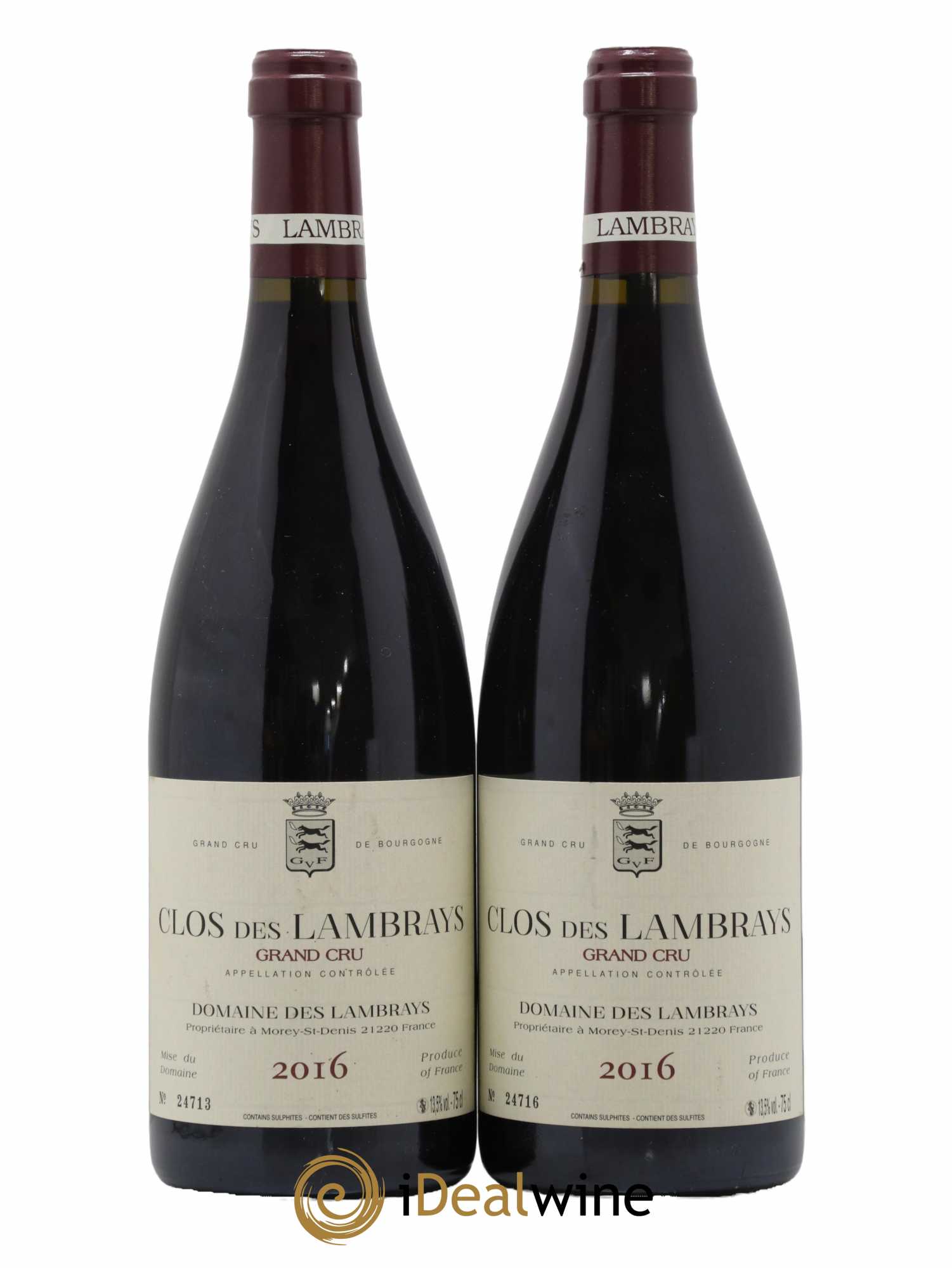 Clos des Lambrays Grand Cru Domaine des Lambrays  2016 - Lot de 2 Bouteilles