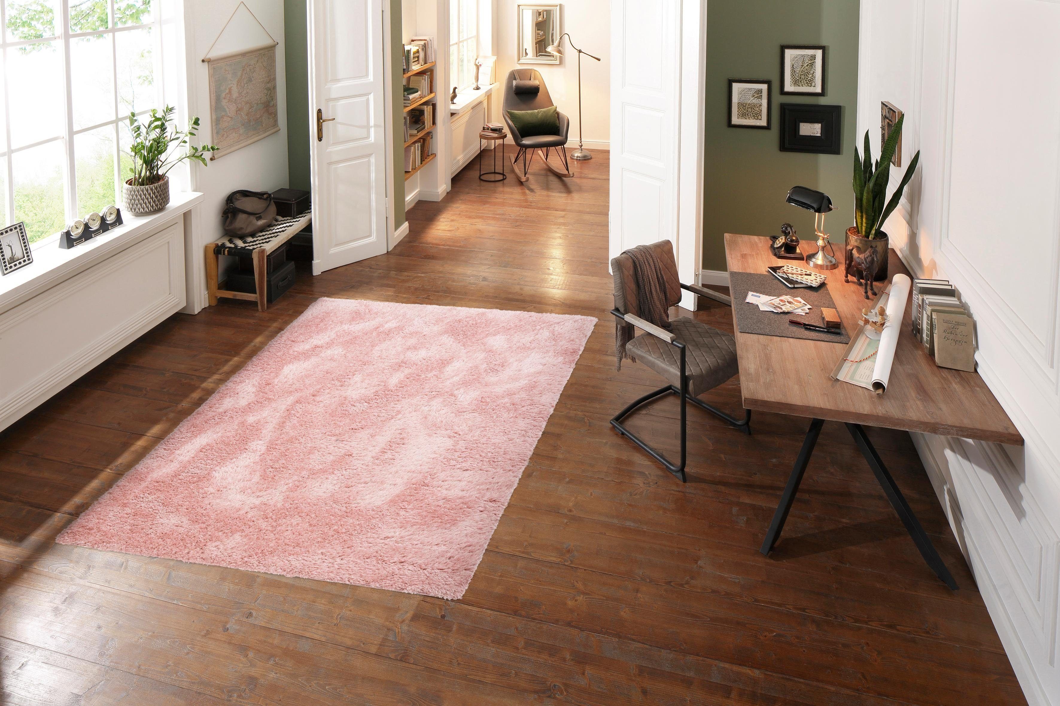 Hochflor-Teppich Boldo, my home, rechteckig, Höhe: 50 mm, besonders weich durch Microfaser, Shaggy Teppich