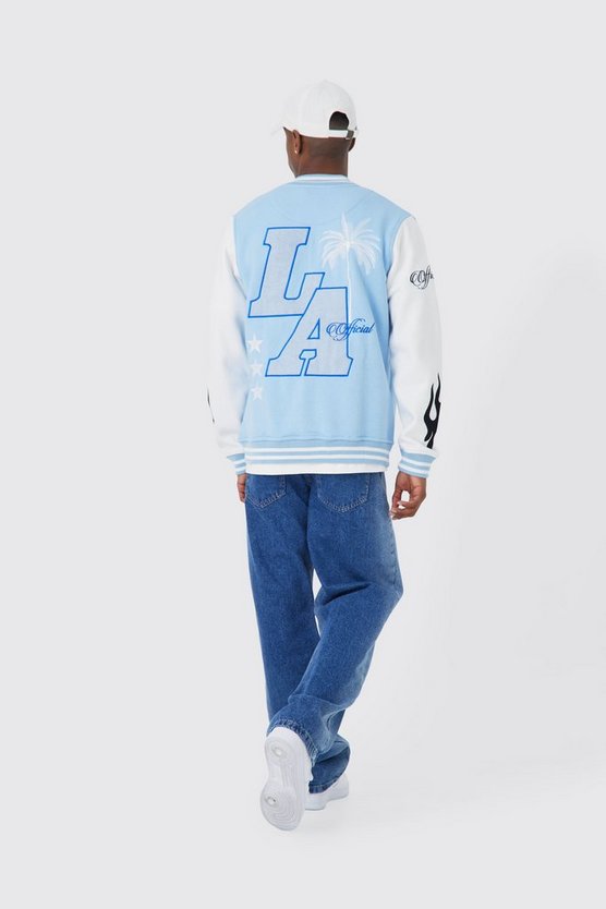 Varsity Jersey-Bomberjacke mit LA Etikett