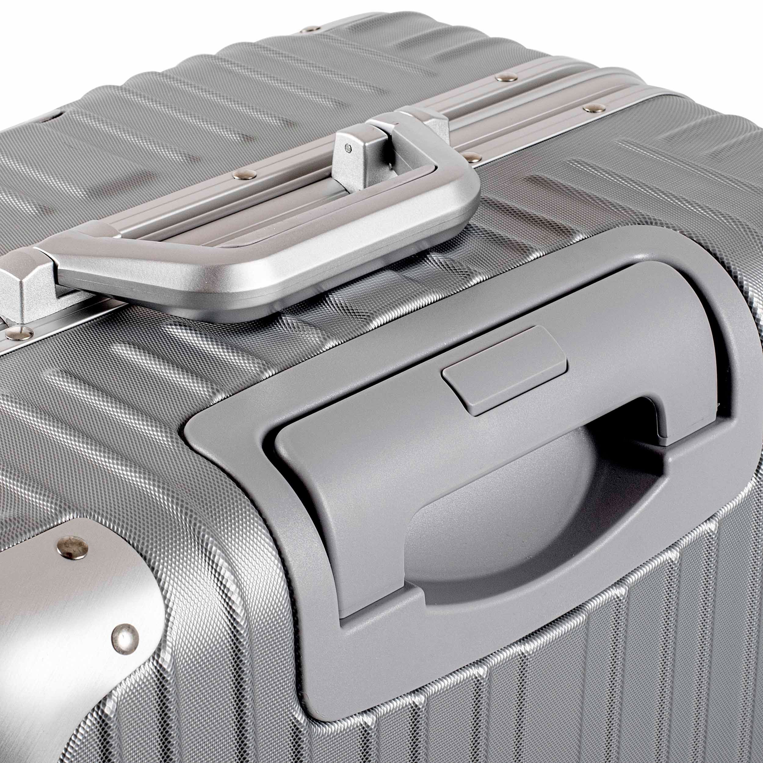 WINLIFE Koffer SPARSET Checkin-Trolley(67cm) + große Koffer(77cm) Reisekoffer, SET mit Alu-Rahmen, ABS & TSA Nummern-Schloss