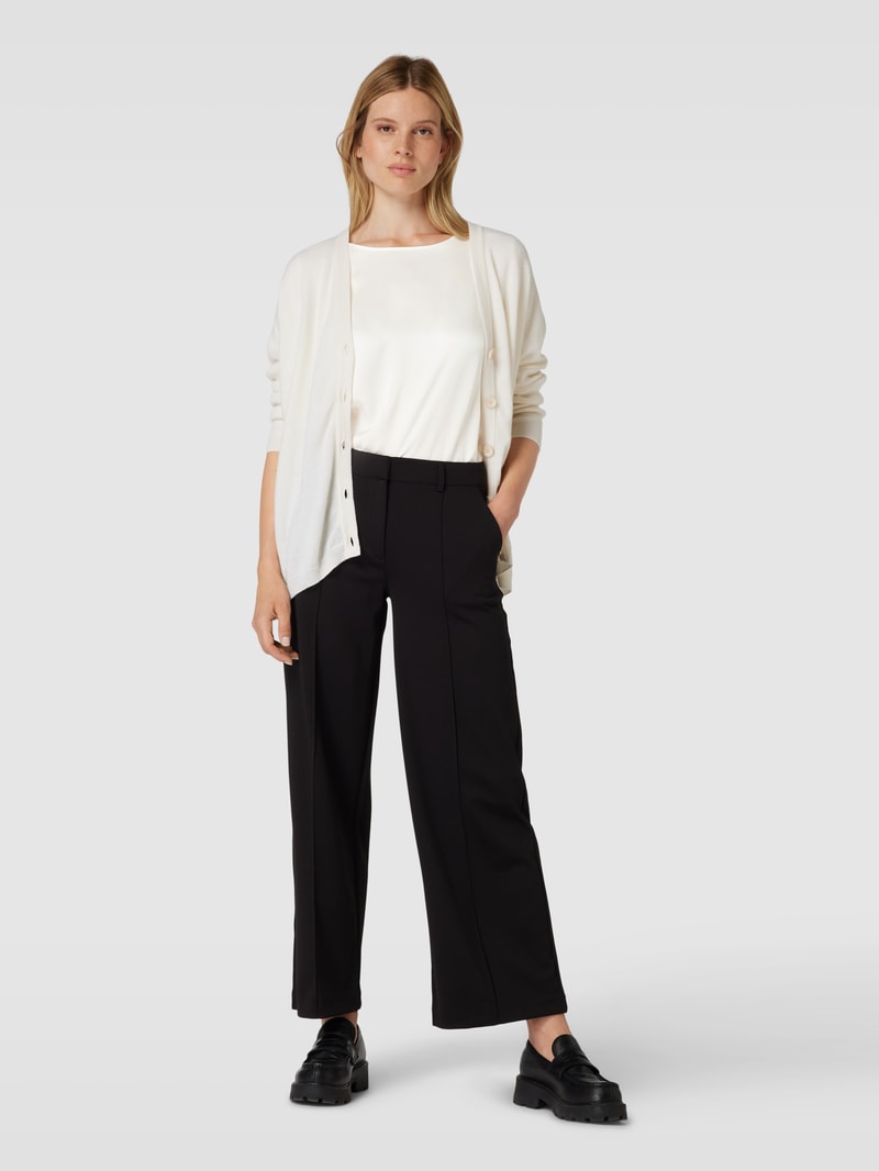 Blusenshirt aus Viskose mit U-Boot-Ausschnitt in offwhite