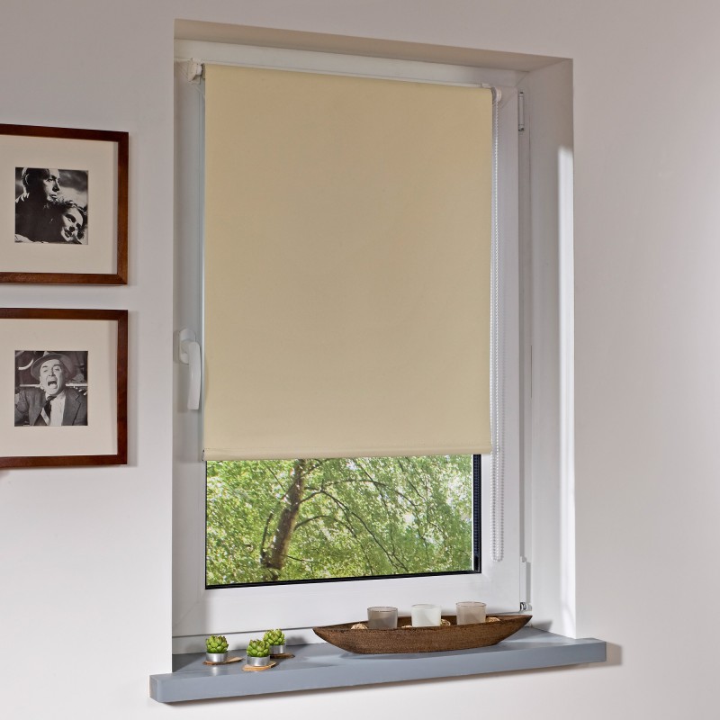 Powertec Bella Casa Klemmfix-Rollo Verdunkelung, ca. 150 x 60 cm, creme