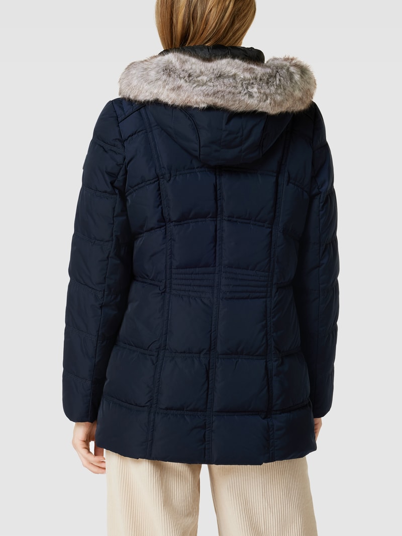 Steppjacke mit abnehmbarer Kapuze in marineblau