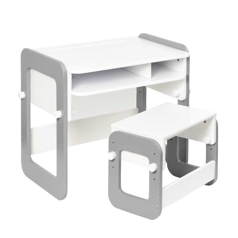 Bureau évolutif blanc et gris Oxybul