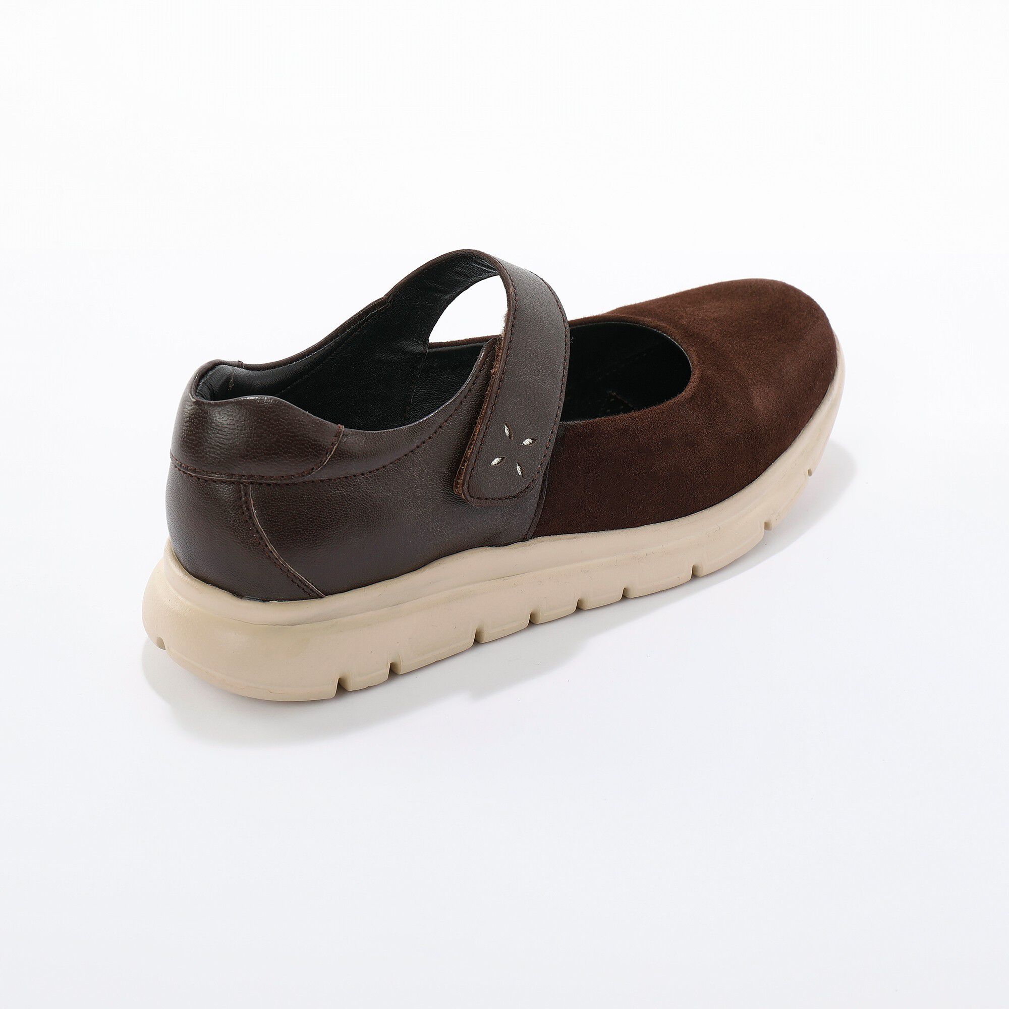Ballerines de marche scratchées, cuir